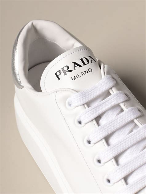 prada white sneakers 2019|prada white platform sneakers.